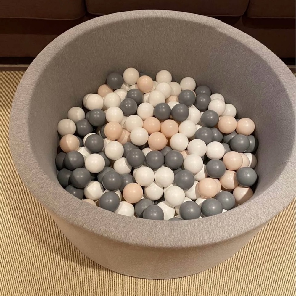Gray Ball Pit with Multicolor Balls